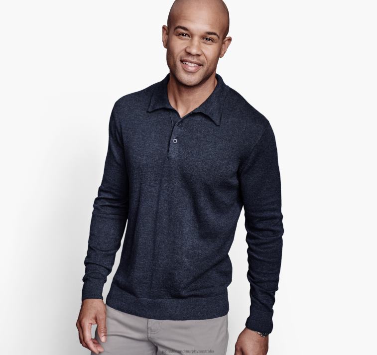apparel_navy_xb6rx751_johnston_murphy_unisex_polo_sweater.jpg Apparel Navy XB6RX751 Johnston & Murphy Unisex Polo Sweater - Image 1