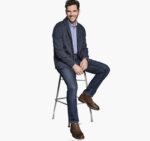 Apparel Navy XB6RX779 Johnston & Murphy Unisex Shawl-Collar Cardigan - Image 2