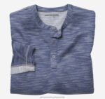 Apparel Navy XB6RX788 Johnston & Murphy Men Striated Knit Henley - Image 2