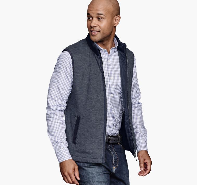 apparel_navy_xb6rx805_johnston_murphy_men_reversible_vest.jpg Apparel Navy XB6RX805 Johnston & Murphy Men Reversible Vest - Image 1
