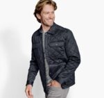 Apparel Navy XB6RX837 Johnston & Murphy Men Antique Cotton Shirt Jacket - Image 2