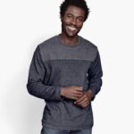 Apparel Navy XB6RX856 Johnston & Murphy Unisex Ribbed Crew Pullover