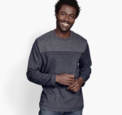 Apparel Navy XB6RX856 Johnston & Murphy Unisex Ribbed Crew Pullover