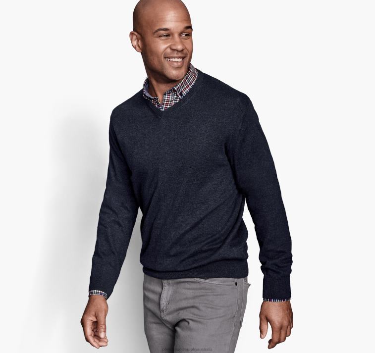 apparel_navy_xb6rx860_johnston_murphy_unisex_v_neck_sweater.jpg Apparel Navy XB6RX860 Johnston & Murphy Unisex V-Neck Sweater - Image 1
