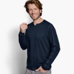 Apparel Navy XB6RX870 Johnston & Murphy Men Split-Neck Pullover