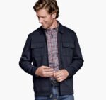 Apparel Navy XB6RX873 Johnston & Murphy Unisex Full-Zip Shirt Jacket