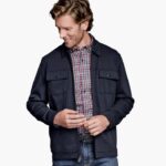 Apparel Navy XB6RX873 Johnston & Murphy Unisex Full-Zip Shirt Jacket