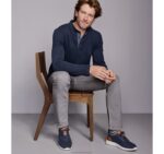 Apparel Navy XB6RX894 Johnston & Murphy Men Textured Henley - Image 2