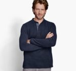 Apparel Navy XB6RX894 Johnston & Murphy Men Textured Henley