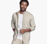 Apparel Oatmeal/Gray XB6RX746 Johnston & Murphy Men Reversible Full-Zip - Image 2