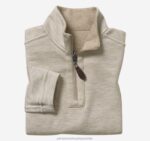 Apparel Oatmeal/Light Gray XB6RX1369 Johnston & Murphy Boy Boys Reversible Solid Quarter Zip - Image 2