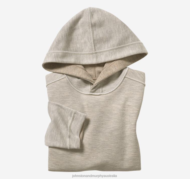 Apparel Oatmeal/Light Gray XB6RX1375 Johnston & Murphy Boy Boys Reversible Solid Hoodie - Image 2