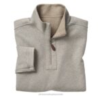 Apparel Oatmeal/Light Gray XB6RX705 Johnston & Murphy Men Reversible Solid Quarter-Zip - Image 2