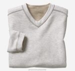 Apparel Oatmeal/Light Gray XB6RX799 Johnston & Murphy Men Reversible Long-Sleeve V-Neck - Image 2