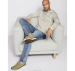 Apparel Oatmeal/Mint XB6RX655 Johnston & Murphy Men Reversible Knit Hoodie - Image 3