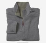 Apparel Olive/Charcoal XB6RX834 Johnston & Murphy Men Reversible Solid Quarter-Zip - Image 2