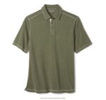 Apparel Olive XB6RX407 Johnston & Murphy Men Vintage Slub Polo - Image 3