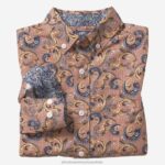 Apparel Orange Checkered Paisley XB6RX1391 Johnston & Murphy Boy Boys Long-Sleeve Print Shirt