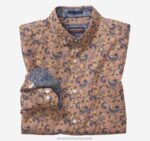 Apparel Orange Checkered Paisley XB6RX530 Johnston & Murphy Men Printed Cotton Shirt