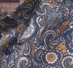 Apparel Orange/Navy Swirling Paisley XB6RX592 Johnston & Murphy Men Printed Cotton Shirt - Image 2
