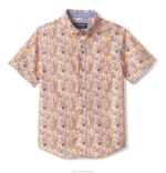 Apparel Orange Seashell XB6RX1417 Johnston & Murphy Boy Boys Short-Sleeve Printed Shirt - Image 3