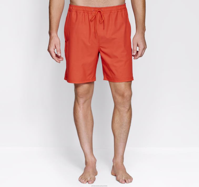 Apparel Orange Solid XB6RX610 Johnston & Murphy Men Swim Shorts - Image 1