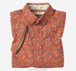 Apparel Orange Sunglasses XB6RX1409 Johnston & Murphy Boy Boys Short-Sleeve Printed Shirt