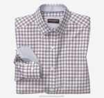 Apparel Orange Triple Frame Grid XB6RX661 Johnston & Murphy Men Long-Sleeve Dress Shirt