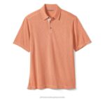 Apparel Orange XB6RX479 Johnston & Murphy Men Vintage Slub Polo - Image 2