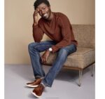 Apparel Orange XB6RX872 Johnston & Murphy Men Split-Neck Pullover - Image 4