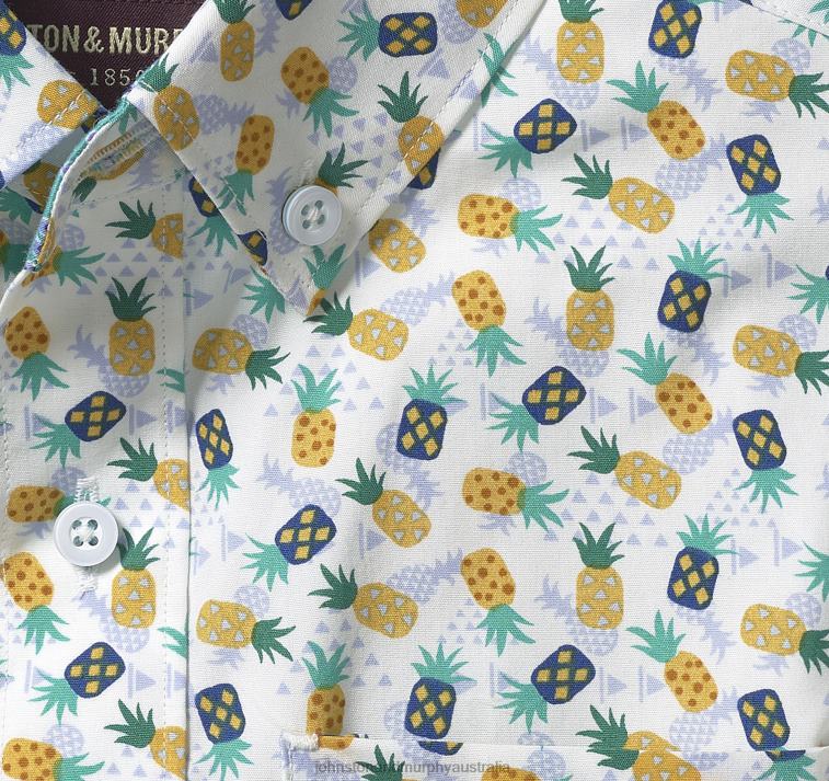 Apparel Pineapple XB6RX1399 Johnston & Murphy Boy Boys Short-Sleeve Printed Shirt - Image 2