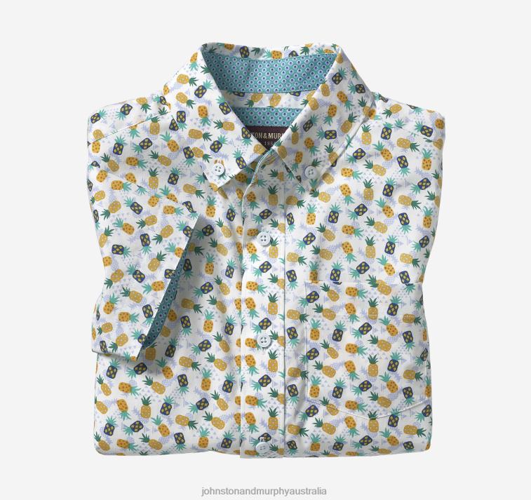 Apparel Pineapple XB6RX1399 Johnston & Murphy Boy Boys Short-Sleeve Printed Shirt - Image 1