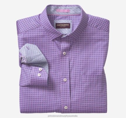 Apparel Pink Diamond Circle XB6RX550 Johnston & Murphy Men Printed Cotton Shirt
