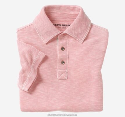 Apparel Pink XB6RX1450 Johnston & Murphy Boy Boys Vintage Slub Polo