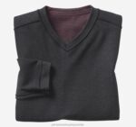 Apparel Port/Charcoal XB6RX803 Johnston & Murphy Men Reversible Long-Sleeve V-Neck - Image 2