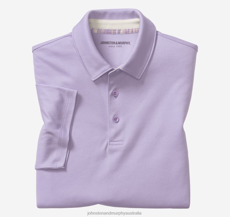 apparel_purple_xb6rx540_johnston_murphy_men_liquid_cotton_polo.jpg Apparel Purple XB6RX540 Johnston & Murphy Men Liquid Cotton Polo - Image 1