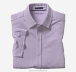Apparel Purple XB6RX650 Johnston & Murphy Men Vintage Birdseye Button-Front Shirt