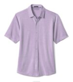 Apparel Purple XB6RX650 Johnston & Murphy Men Vintage Birdseye Button-Front Shirt - Image 3