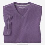 Apparel Purple XB6RX714 Johnston & Murphy Men Vintage Slub V-Neck Tee