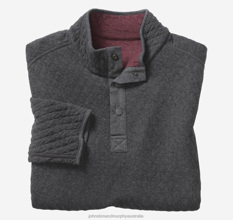 Apparel Red/Charcoal Heather XB6RX849 Johnston & Murphy Men Reversible Quarter-Snap - Image 2