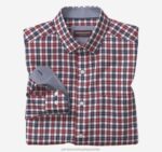 Apparel Red Quad Check XB6RX726 Johnston & Murphy Men Long-Sleeve Dress Shirt