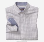 Apparel Red Two-Tone Grid XB6RX887 Johnston & Murphy Men Long-Sleeve Dress Shirt