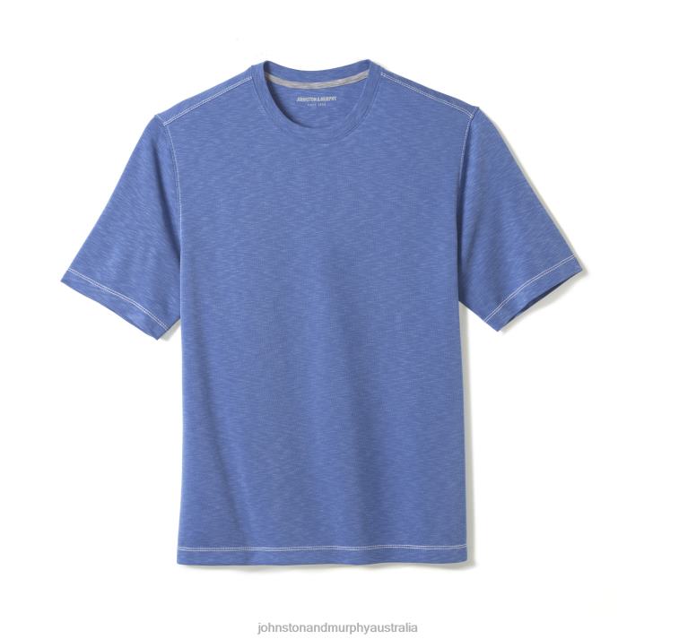Apparel Royal Blue XB6RX575 Johnston & Murphy Men Vintage Slub Crewneck Tee - Image 2