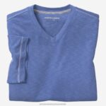 Apparel Royal Blue XB6RX653 Johnston & Murphy Men Vintage Slub V-Neck Tee