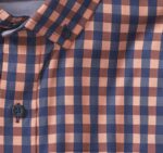 Apparel Rust/Navy Dark Twill Gingham XB6RX732 Johnston & Murphy Men Button-Collar Premium Cotton Shirt - Image 2