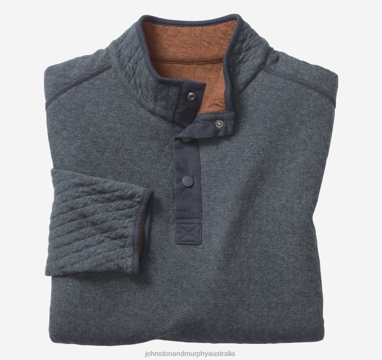 Apparel Rust/Navy Heather XB6RX765 Johnston & Murphy Men Reversible Quarter-Snap - Image 2