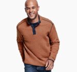 Apparel Rust/Navy Heather XB6RX765 Johnston & Murphy Men Reversible Quarter-Snap