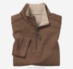 Apparel Rust/Oatmeal XB6RX1367 Johnston & Murphy Boy Boys Reversible Solid Quarter Zip