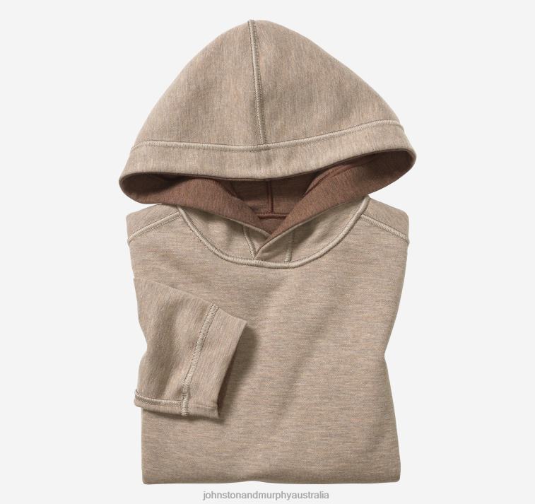 Apparel Rust/Oatmeal XB6RX1373 Johnston & Murphy Boy Boys Reversible Solid Hoodie - Image 2