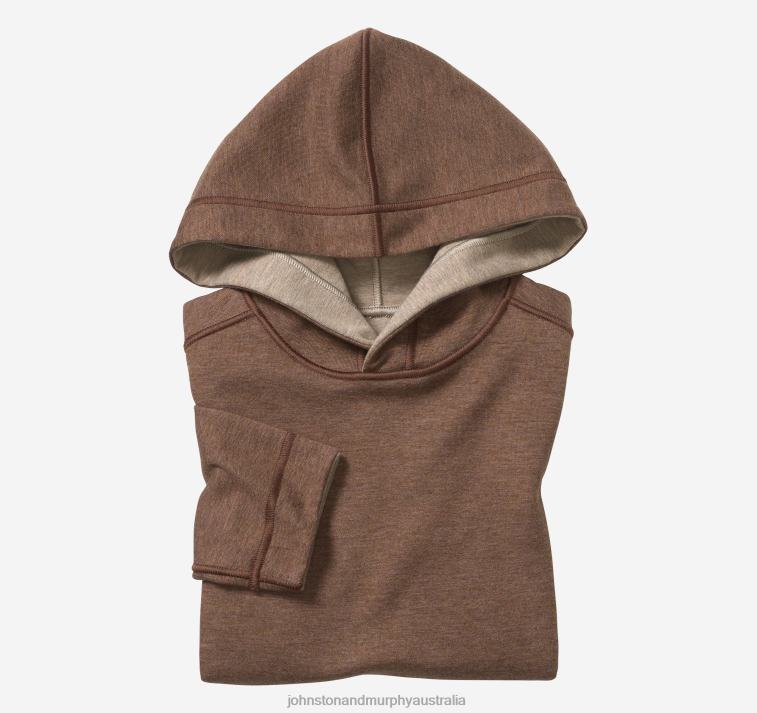 Apparel Rust/Oatmeal XB6RX1373 Johnston & Murphy Boy Boys Reversible Solid Hoodie - Image 1